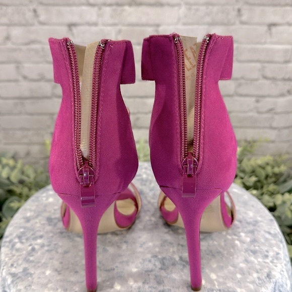 Atrevida Fuchsia 3-Band Open Toe Cut-Out Deco Fringe Stilettos WMS 7M💖NWOT - Picture 7 of 11